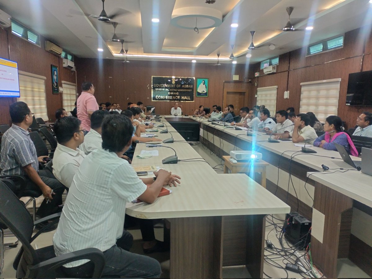 ChirangDc's tweet photo. District Commissioner Shri Gakul Chandra Brahma reviewed government schemes in Kajalgaon, Chirang, emphasizing timely implementation, effective monitoring, and inter-departmental coordination, with focus on health and animal care improvements. https://t.co/mdgp32nkS7