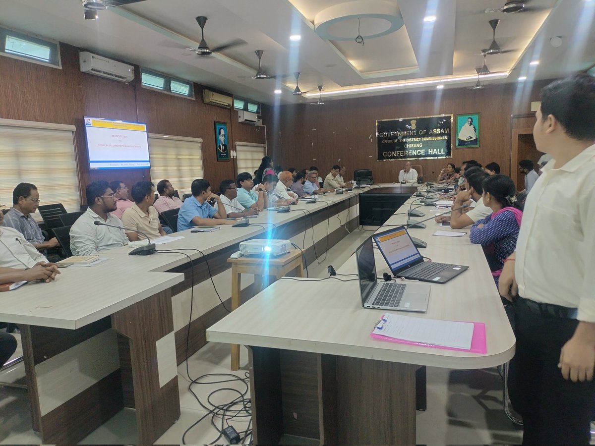 ChirangDc's tweet photo. District Commissioner Shri Gakul Chandra Brahma reviewed government schemes in Kajalgaon, Chirang, emphasizing timely implementation, effective monitoring, and inter-departmental coordination, with focus on health and animal care improvements. https://t.co/mdgp32nkS7