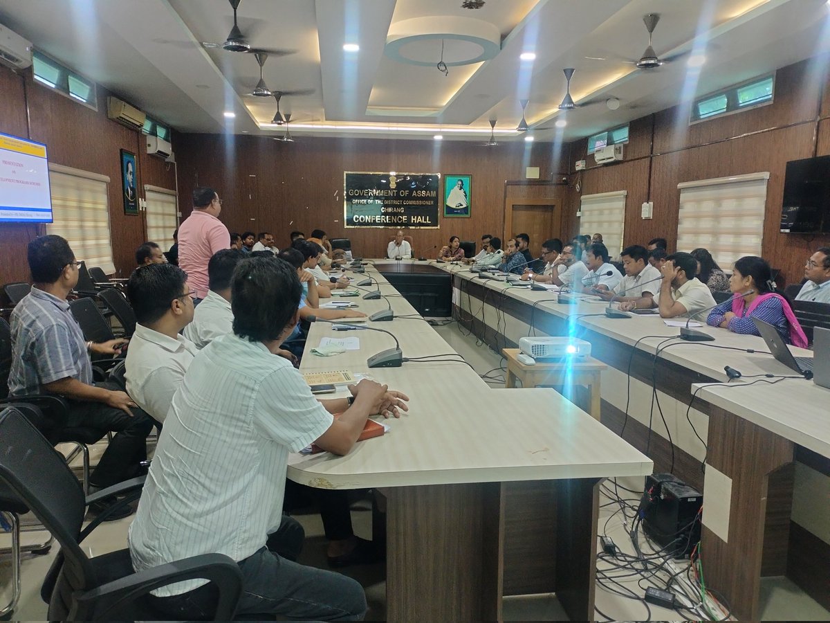 ChirangDc's tweet photo. District Commissioner Shri Gakul Chandra Brahma reviewed government schemes in Kajalgaon, Chirang, emphasizing timely implementation, effective monitoring, and inter-departmental coordination, with focus on health and animal care improvements. https://t.co/mdgp32nkS7