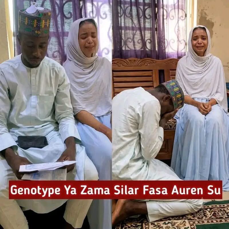 HonAbdullahiM12's tweet photo. ALLAH SARKI: Matsalar Genotype ta kawo cikas ga soyayyarsu a daidai lokacin da ake shirin aure.

Sun shafe lokaci suna soyayya, amma sai lokacin da suke shirin aure suka yi gwajin jini, inda aka gano Genotype ɗinsu bai zo daya ba.

An ce lamarin ya jefa su cikin baƙin ciki har yakai amaryar ta yayyaga takardar sakamakon gwajin.