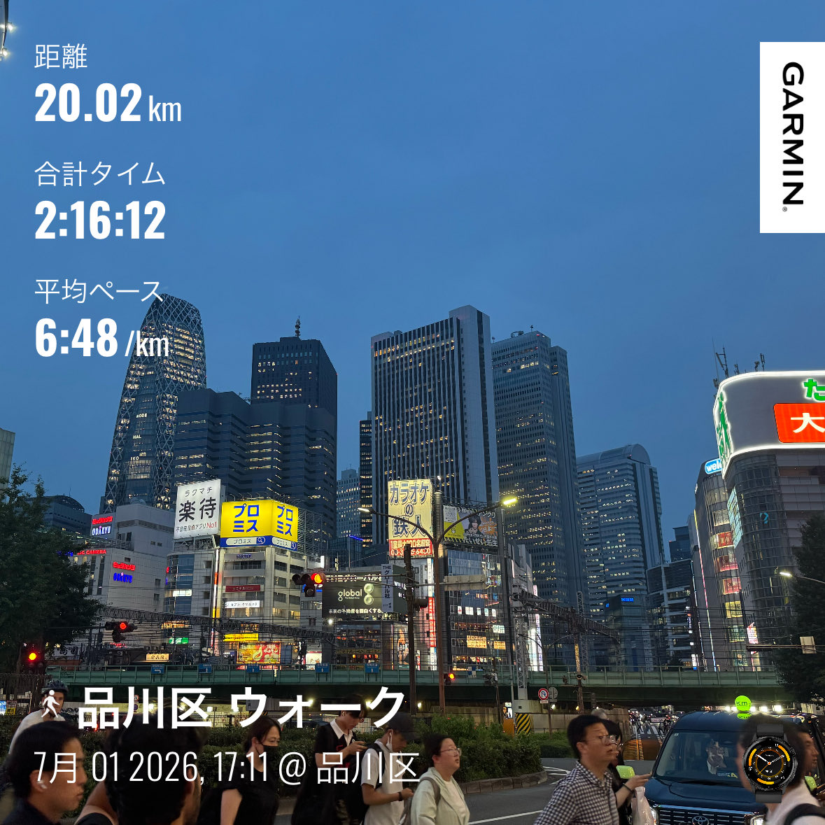 karashitoufu's tweet photo. 通勤帰りウォーク
あちー、最近じゃ一番の汗だくかも。
頑張って歩いたけど、この速度は無理だなぁ、最後らへんは脚がフラフラでした https://t.co/AwGbm0gMx5