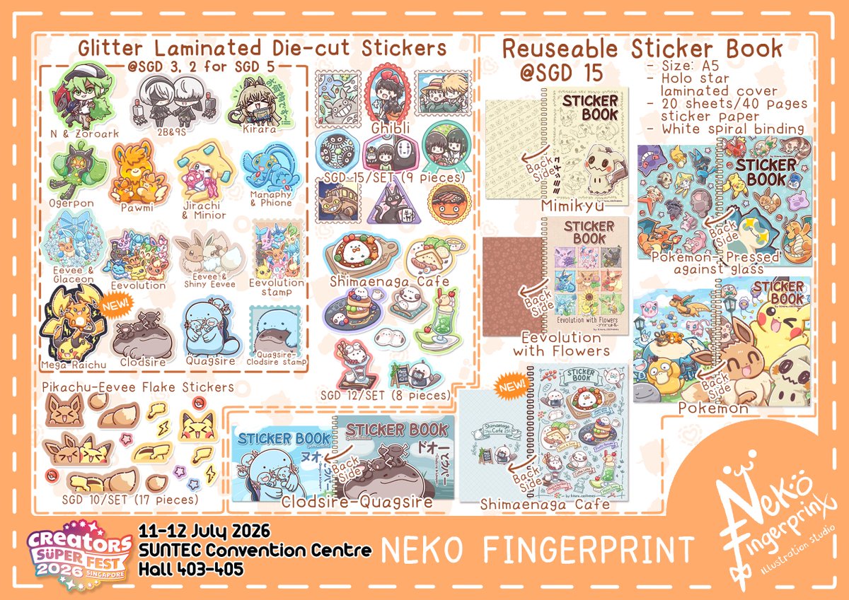 LilianaKirara's tweet photo. [4/5] Catalog for #CSF26

Get FREE Wooper with Sunflower sticker with min purchase of $15

I will announce my booth number and booth location later

See you next weekend! ^-^

#AFACSF26 #creatorssuperfest26 #CSF26catalogue #CSF2026catalogue https://t.co/pOmWBMOdf3