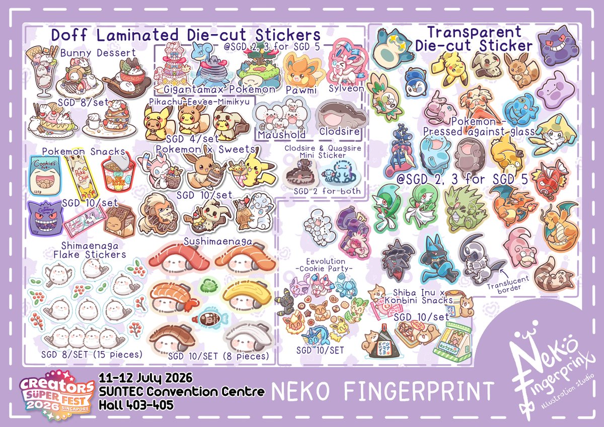 LilianaKirara's tweet photo. [4/5] Catalog for #CSF26

Get FREE Wooper with Sunflower sticker with min purchase of $15

I will announce my booth number and booth location later

See you next weekend! ^-^

#AFACSF26 #creatorssuperfest26 #CSF26catalogue #CSF2026catalogue https://t.co/pOmWBMOdf3