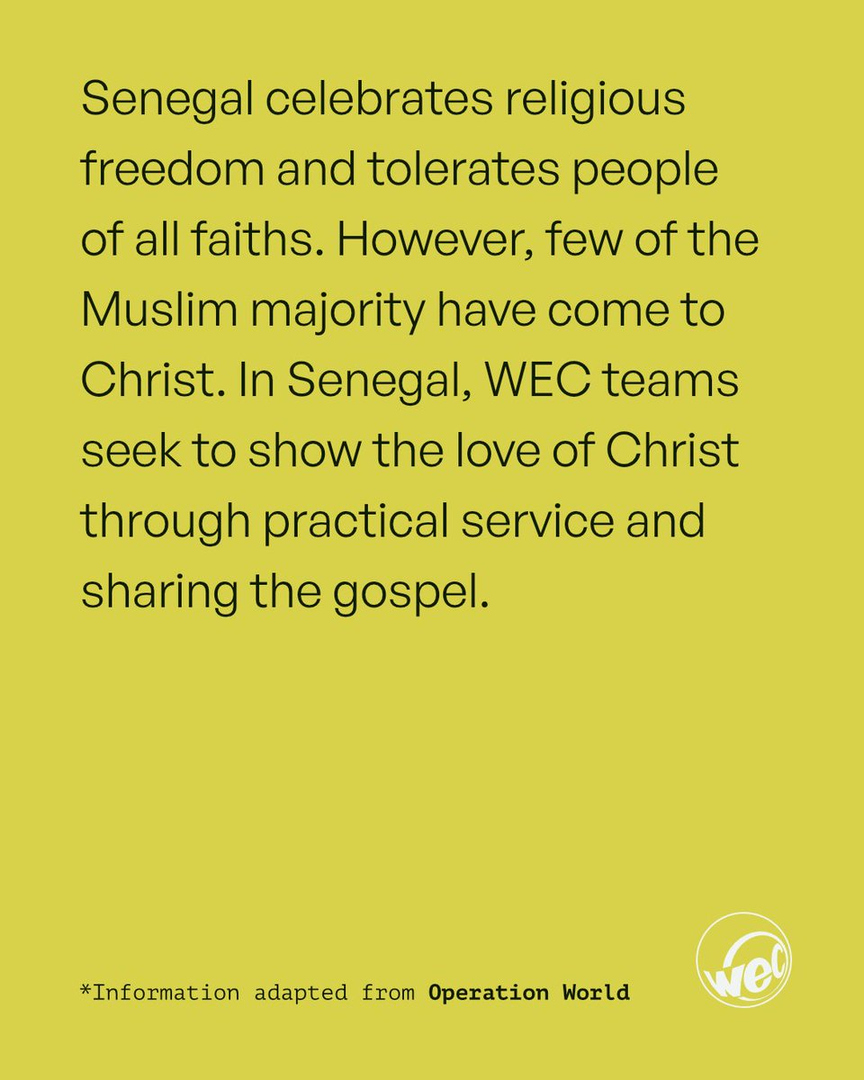 wecuk's tweet photo. Senegal plays Belgium in the World Cup Round of 32 later today 🇸🇳

Will you join us in praying for WEC teams making Jesus known in this country? https://t.co/kT1lth6mID