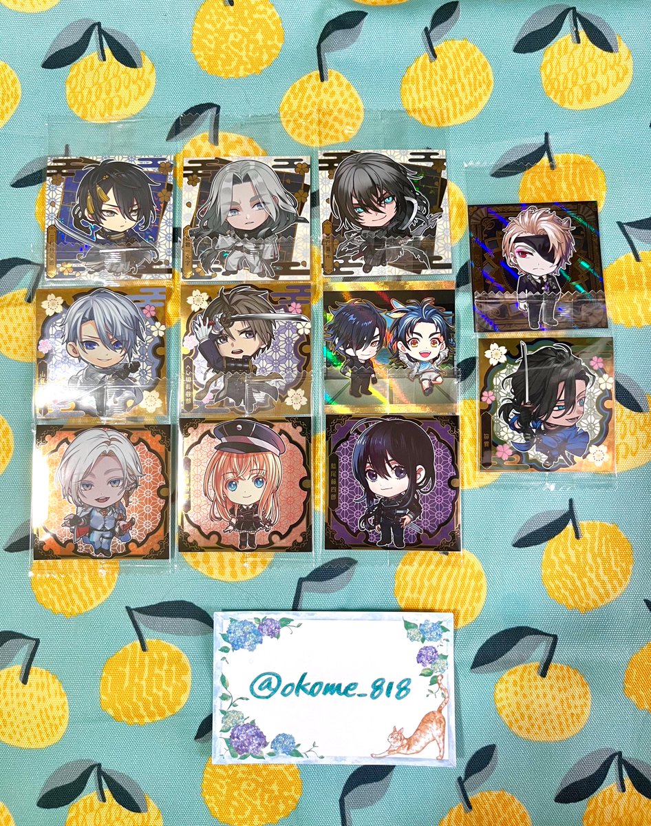 okome__818's tweet photo. 【交換】刀剣乱舞 にふぉるめーしょん ウエハース

■譲
今弾：三日月、姫鶴、孫六、長義、長谷部、燭台切&amp;太鼓鐘、雲次、乱、鯰尾
過去弾：祝装鬼丸、笹貫

■求
大慶、日本号、豊前、五月雨、篭手切

郵送。1点〜◎
纏めてやレアリティが近い交換優先

検索からもお気軽にお声掛け下さい。 https://t.co/q9xTr7Hbdn