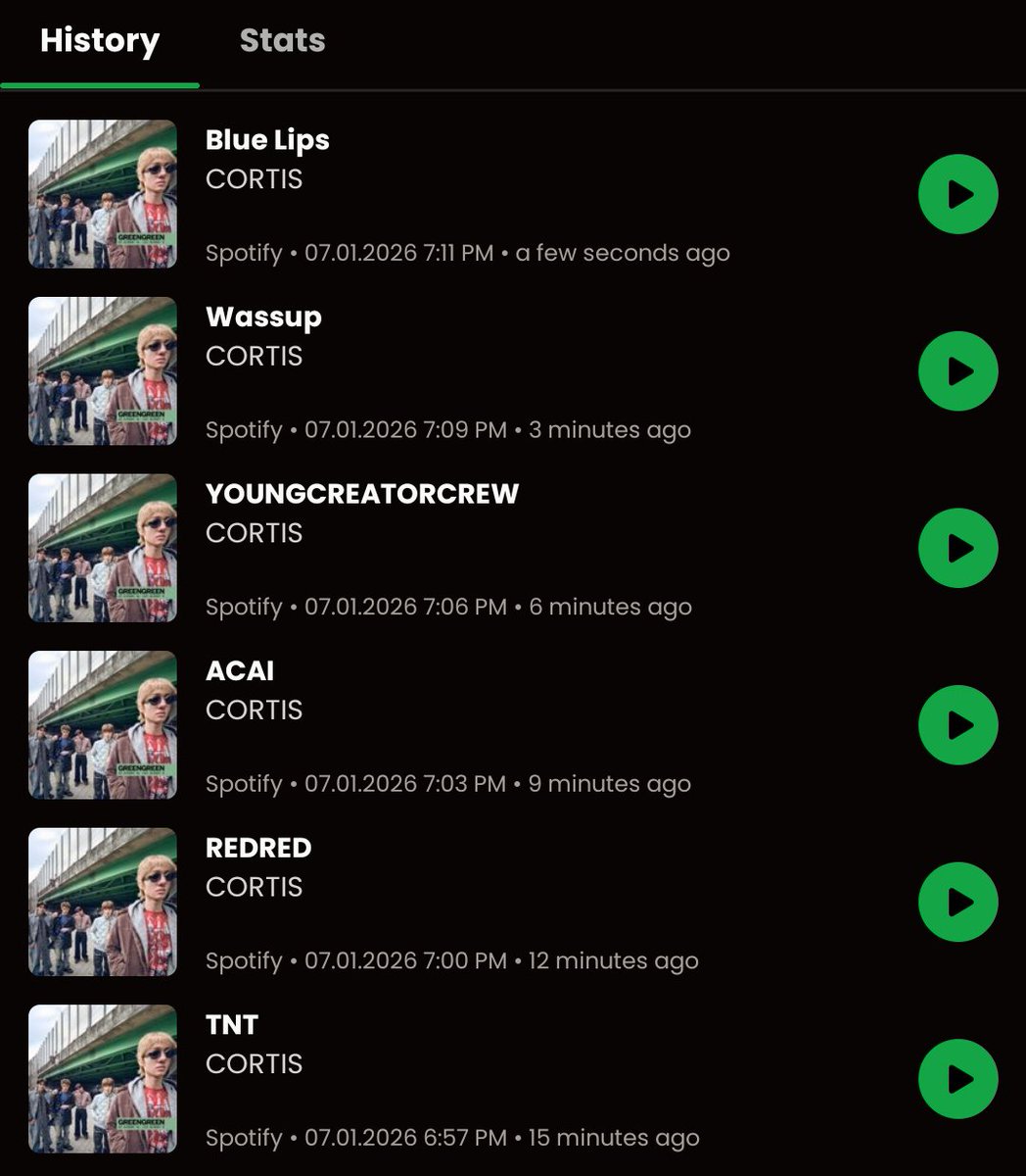 moamizzz's tweet photo. "GREENGREEN - CORTIS" top to bottom #streamndaa https://t.co/oA2XDuvmzW