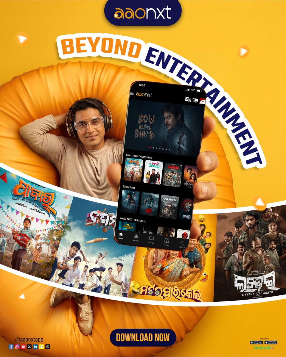 aaonxtott's tweet photo. Your next binge-worthy obsession is just a tap away.

📲 Download now and start streaming!

#AAONXT #BeyondEntertainment #OdiaMovies #BlockbusterEntertainment #BingeWatch https://t.co/ikVFu6H1eP