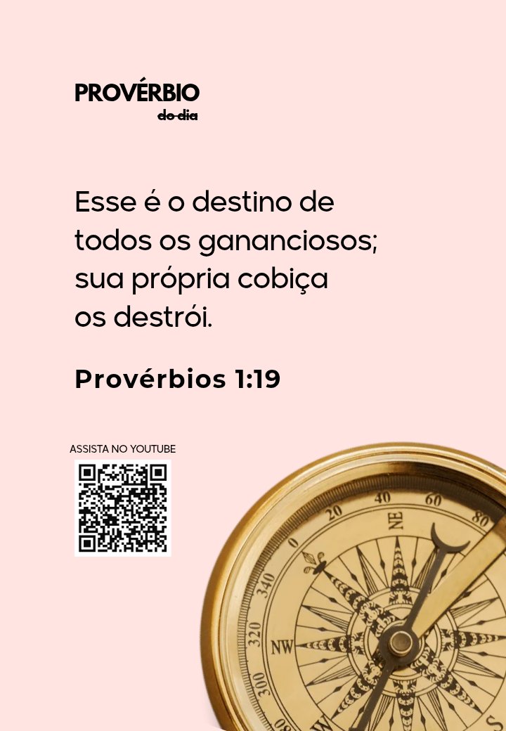 rededevocional's tweet photo. 💡 Provérbio do Dia

💭 O preço da GANÂNCIA

📖 Esse é o destino de todos os gananciosos; sua própria cobiça os destrói.  Provérbios 1:19 👇🏻

https://t.co/GqIRG08mn4

📲 Envie este devocional para seus contatos

#devocionaldiária #devocional #proverbiododia #estudobiblico #bomdía https://t.co/5JH38EzDjQ