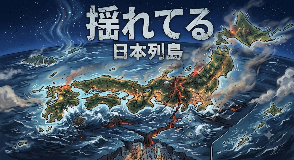 nako33's tweet photo. 地震多いからGeminiに「揺れてる日本列島イラストにして」って言ったらこうなった👇️ #Gemini https://t.co/ccmZrzrjuV