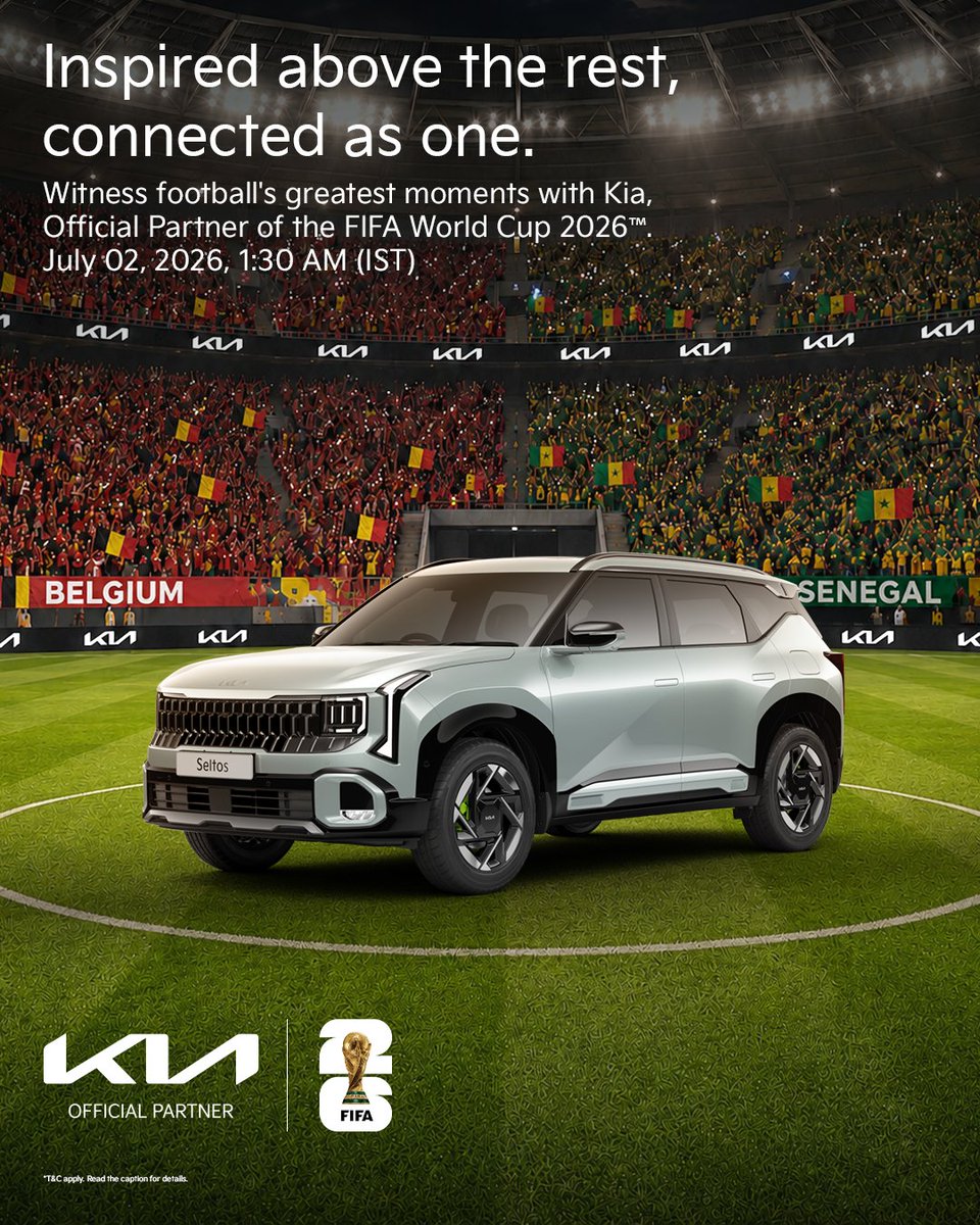 KiaInd's tweet photo. Every whistle, goal &amp; cheer remind us that football unites millions across borders.

Belgium 🇧🇪 or Senegal 🇸🇳, who are you supporting? Tell us in the comments!

Join Kia, Official Partner of the FIFA World Cup 2026™, &amp;  discover how Inspiration Connects Us All. https://t.co/CsE8VvGSVO