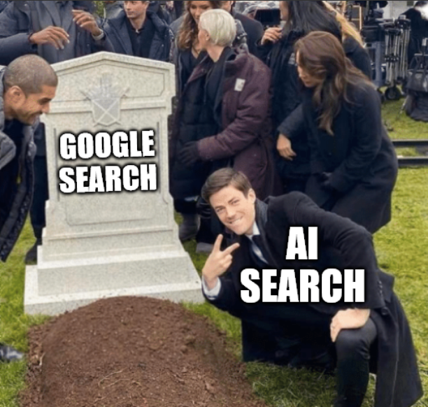 dreamlocal's tweet photo. Google Search isn’t dead… but search is changing. 🪦👀

People are asking AI for answers, recommendations and local businesses. Is your business showing up?

Get found in the AI era: https://t.co/MqmatxDsHr https://t.co/gSW10Jgtwy