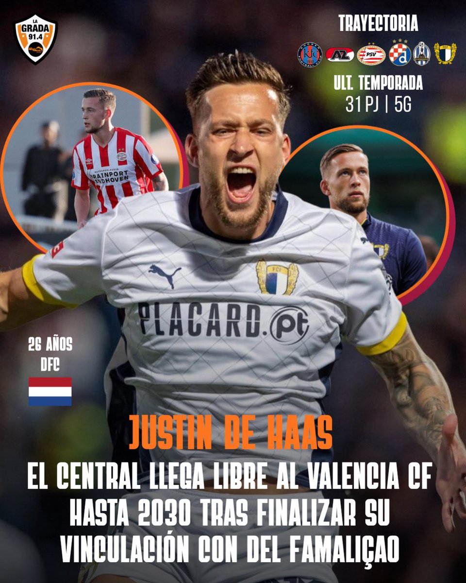 lagrada914's tweet photo. 🦇 OFICIAL | DE HAAS |

🇳🇱 El central neerlandés firma por cuatro temporadas con el Valencia CF como agente libre.

❌ El pasado 30 de junio expiró su contrato con el Famaliçao.

———————————

📻 91.4FM
📲Lagrada914 en Twitch
🎧 La Grada en Spotify

#dehaas #valenciacf #fichaje https://t.co/IcQ38yiR1B
