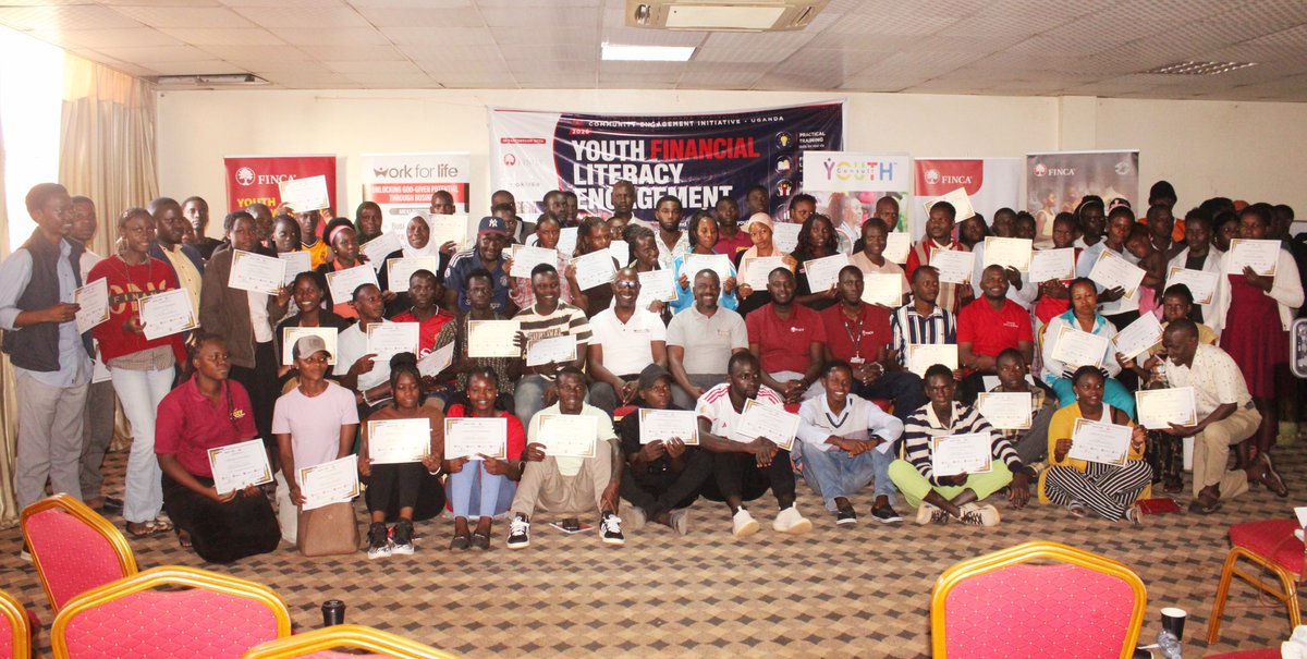 FINCA_Uganda's tweet photo. Empowering the next generation of entrepreneurs.

We recently hosted an impactful Youth Financial Literacy Training at Ivory Hotel, Nansana, in a powerful collaboration between FINCA Uganda, Work for Life, and Youth Consult. https://t.co/4SePfb3Ifw