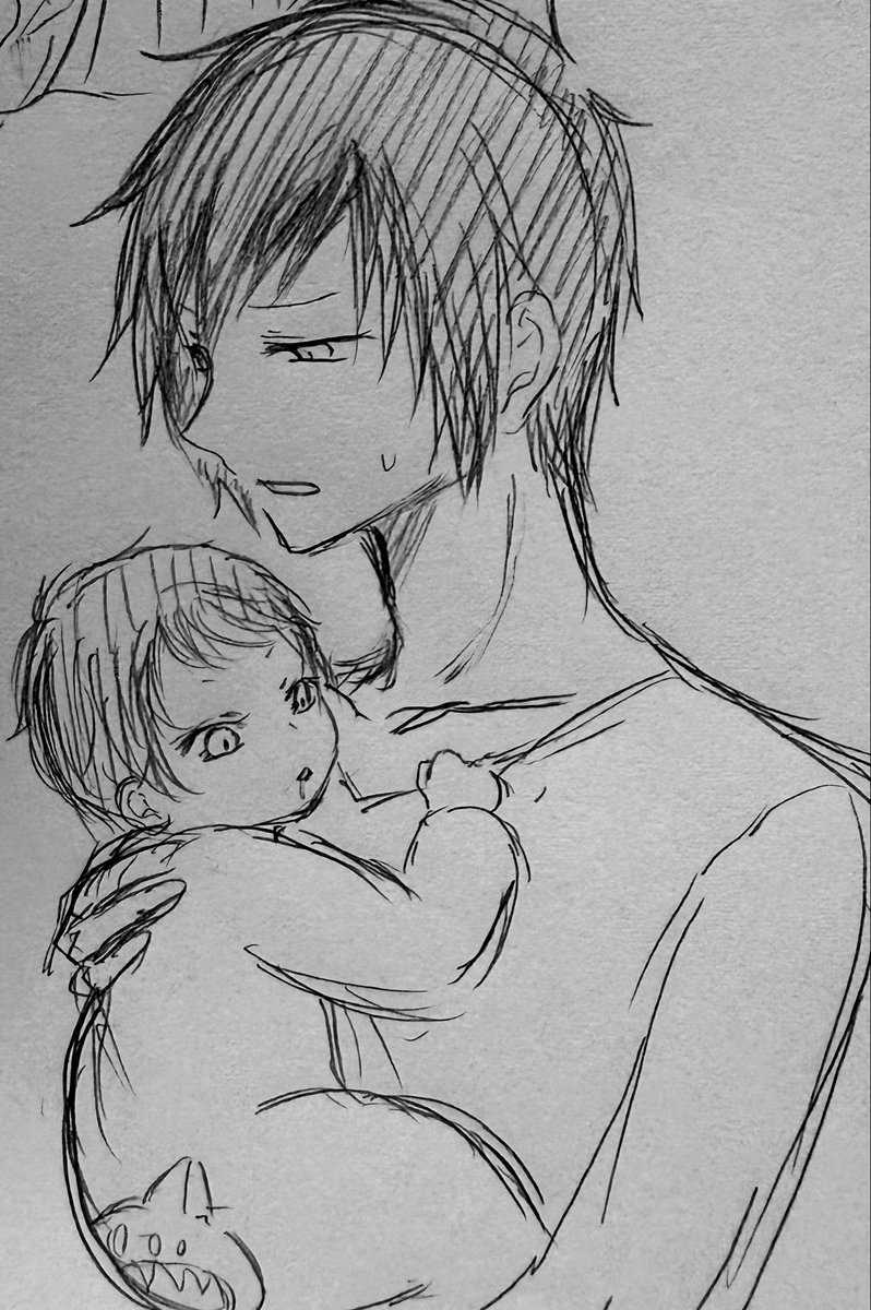 cat_138_m's tweet photo. 赤ちゃんとざや氏。過去のことを考えると一番子育て向いてそうだなと思うよ。 https://t.co/hdgHv3LdxJ