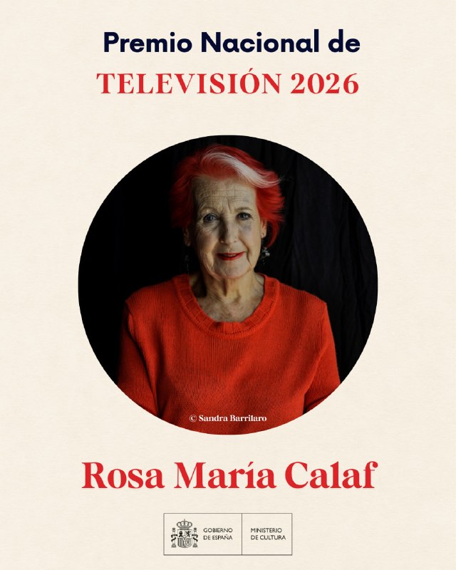 culturagob's tweet photo. 📢 ¡Rosa María Calaf, Premio Nacional de Televisión 2026!

📄 El jurado, por unanimidad, ha reconocido "el legado de una figura pionera en el reporterismo televisivo" https://t.co/X68EPeiR5u