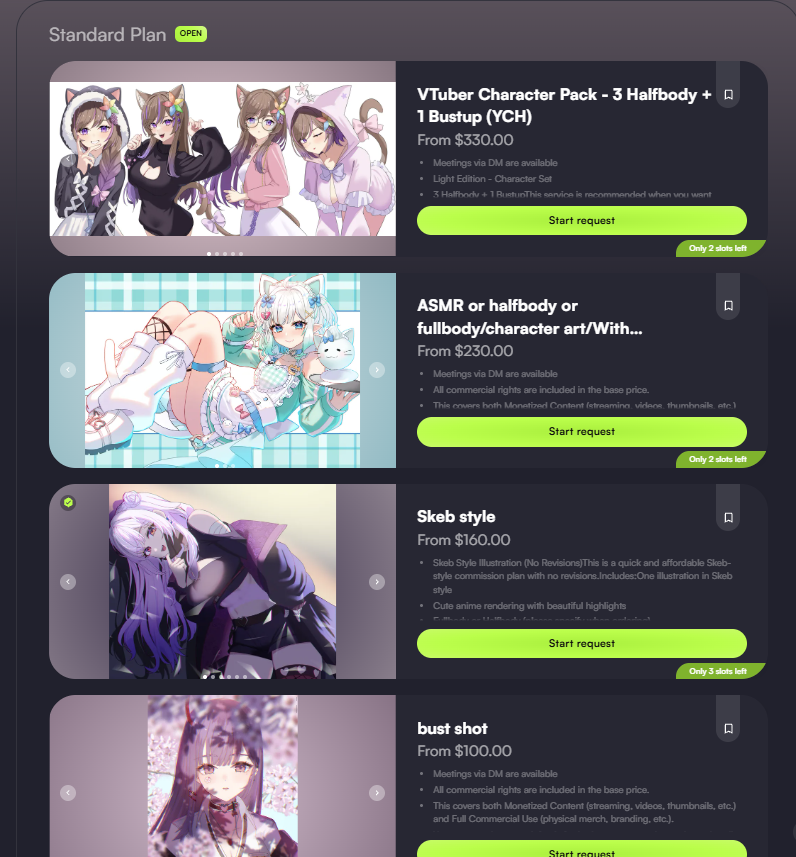 【Current Open Plans 】 Standard Plan - VTuber Character Pack (3 Halfbody ...