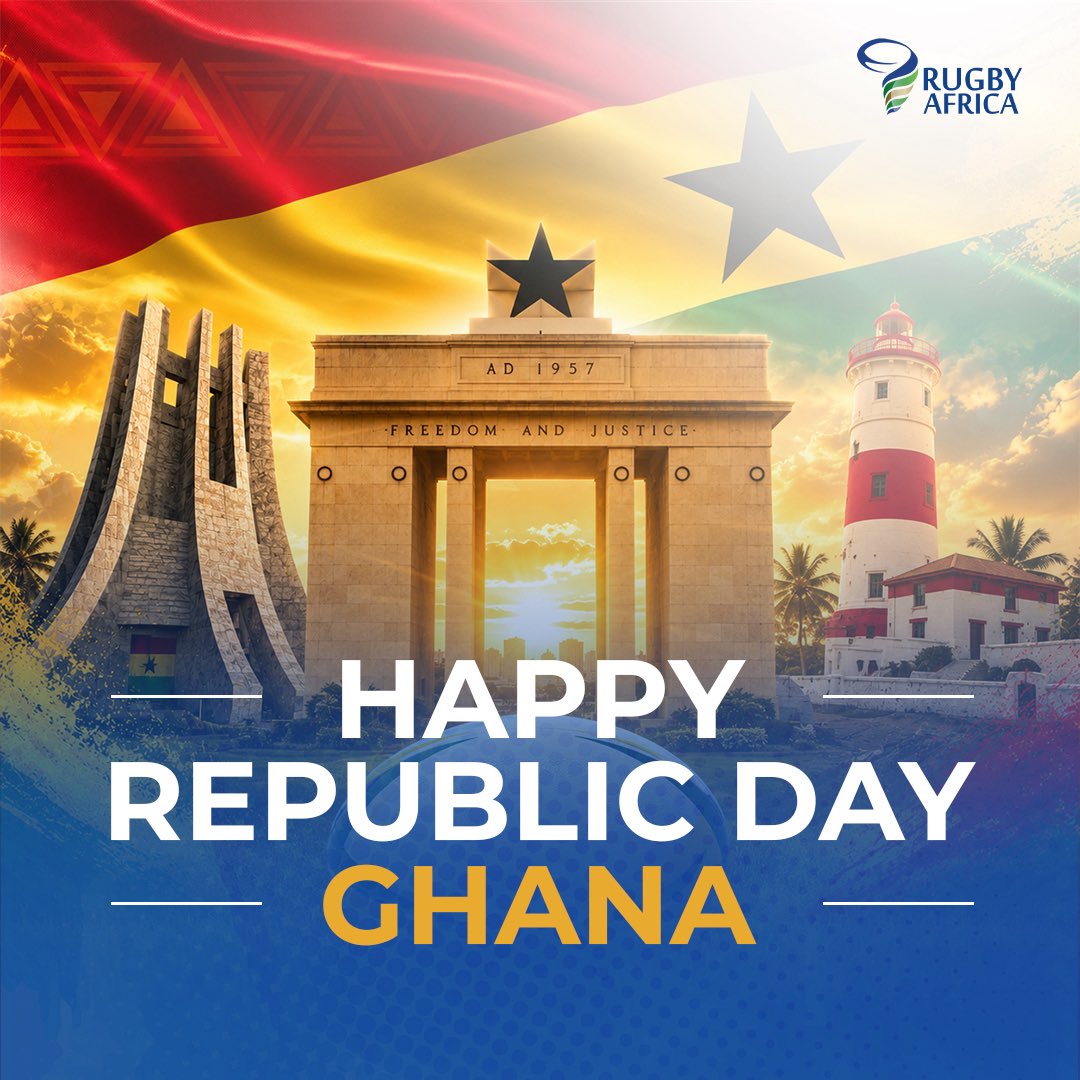 Image for the Tweet beginning: Happy Republic Day, Ghana! 🇬🇭

Today