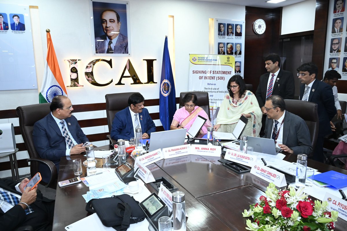 NITIAayog's tweet photo. On the occasion of the 78th Chartered Accountants' Day on 1 July 2026, a significant milestone was marked with the signing of a Statement of Intent (SoI) between NITI Aayog and the Institute of Chartered Accountants of India (ICAI), reaffirming their continued collaboration under the Women Entrepreneurship Platform (WEP).

The occasion underscored the shared commitment of both institutions to fostering a vibrant entrepreneurial ecosystem and driving inclusive, sustainable economic growth.

The Statement of Intent builds on the strong partnership cultivated over the years and reinforces a common vision of empowering women entrepreneurs through capacity building, financial literacy, governance support, regulatory awareness, and professional mentorship.

#WomenEntrepreneurship #WomenLedDevelopment

@PMOIndia @narendramodi @Rao_InderjitS @MIB_India @PIB_India @DDNewslive @ashoklahiribjp @wep_community