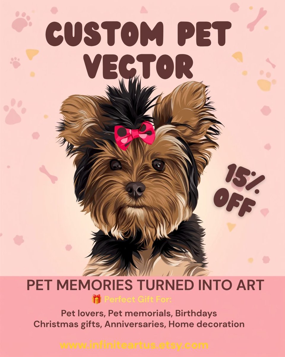 vectoristapinoy's tweet photo. 🎁 The Perfect Gift for Pet Lovers
Get 15% OFF today and celebrate your furry friend with personalized artwork.
https://t.co/qDRNo7rwyA
#PetPortrait #CustomPetPortrait #PetArt #PetLovers #DogLovers #CatLovers #EtsyShop #SmallBusiness https://t.co/qIVasbGFeg