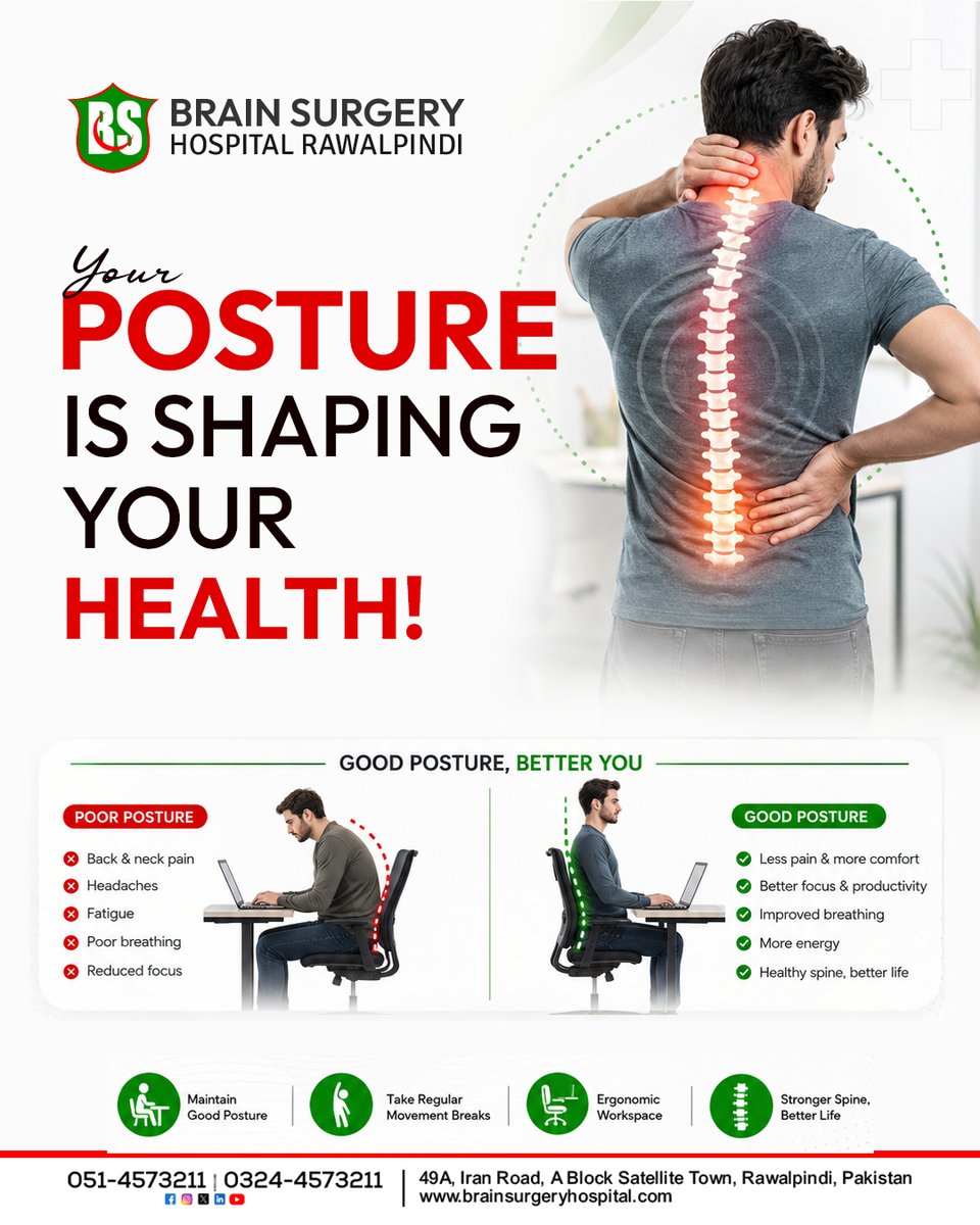 bshrwp's tweet photo. Long hours of slouching at screens and desks silently lead to back pain, headaches, and spinal strain.
#PostureCorrect #SpineHealth #Ergonomics #BackPainRelief #HealthyHabits #PhysicalTherapy #DailyWellness #Slouching #BodyAlignment #MoveMore #OrthopedicHealth #PostureTips https://t.co/Yyuhis0GD7