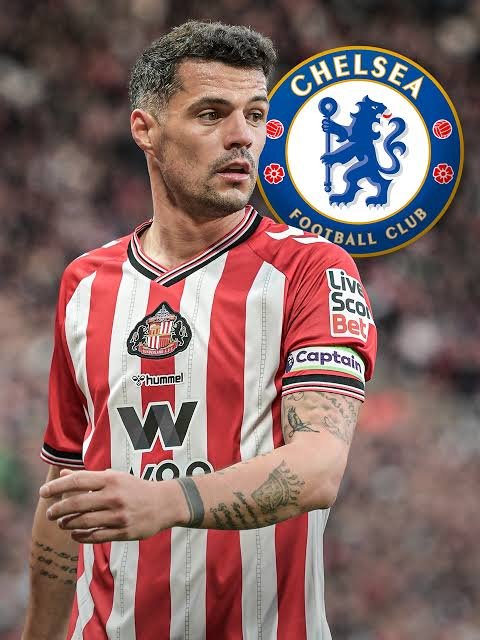 Blue_Footy's tweet photo. ‼️ Chelsea are getting dead serious about Granit Xhaka.

Xhaka wants to go back to London and is pushing hard to reunite with Xabi Alonso. 

~ @FabrizioRomano https://t.co/VxxuKVrtjY