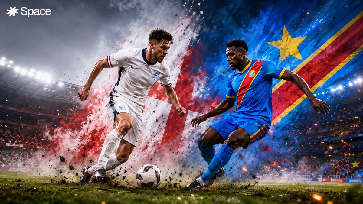 intodotspace's tweet photo. England begin their knockout run against DR Congo.

The pressure is on, the margin for error is gone, and one mistake can end the night.

Can England take the next step? https://t.co/KQ52uH2gMK