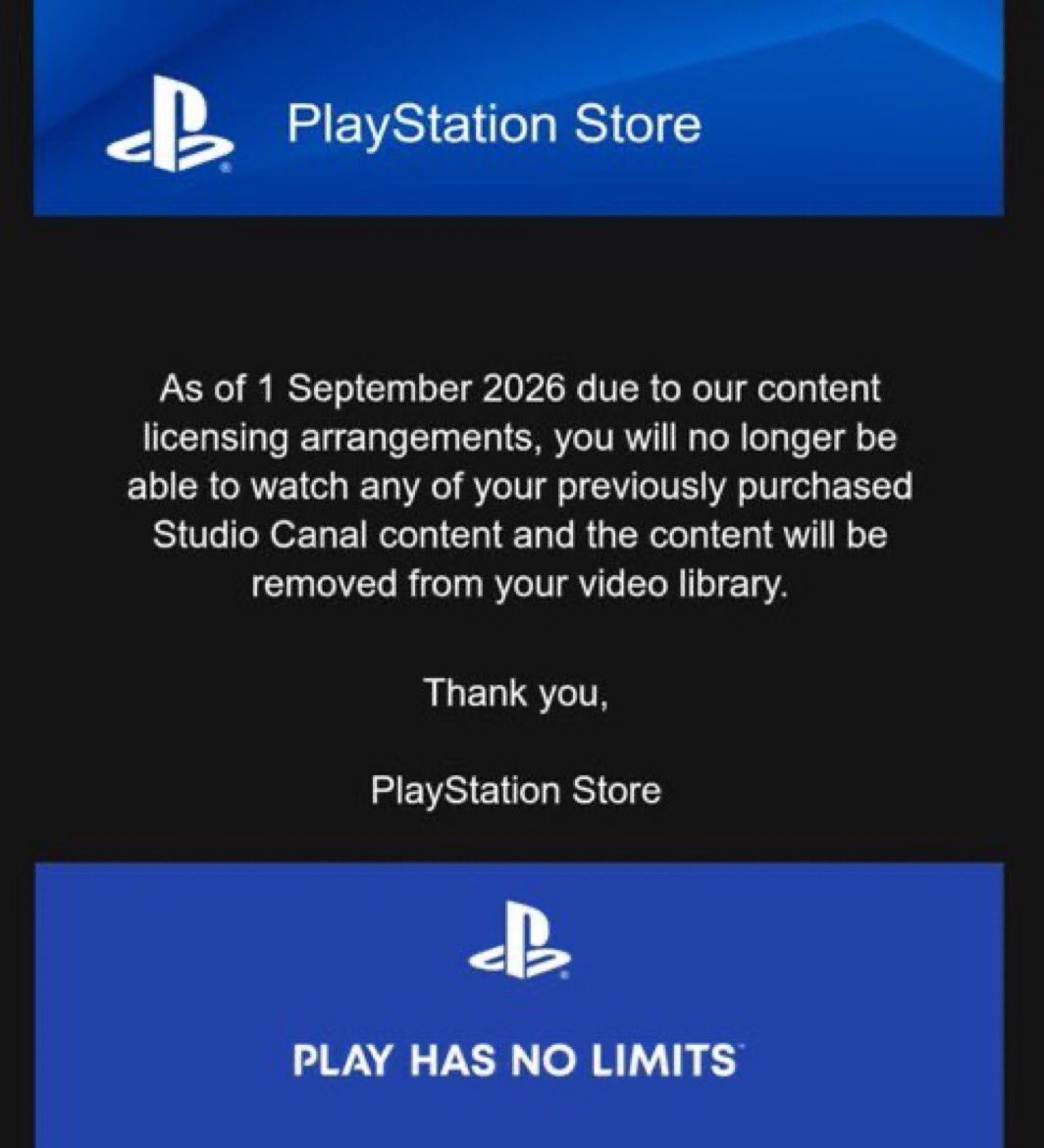 ResonantJustice's tweet photo. @DiscussingFilm Can’t wait for PlayStation to some day magically remove digital games from my library. This is what happens with a digital only future btw. Why should we trust you? https://t.co/JUKgGAfwtH