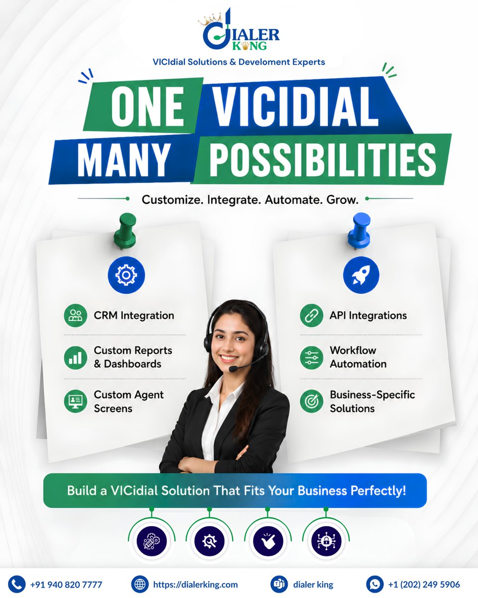 DialerkingT's tweet photo. What if one platform could power every stage of your contact center?
With DialerKing Technology, VICIdial becomes more than just a dialer.

✅ Predictive, Progressive &amp; Manual Dialing

🌐 Explore how we can help: https://t.co/gERVkpO8aH https://t.co/NUHTCMgQz9