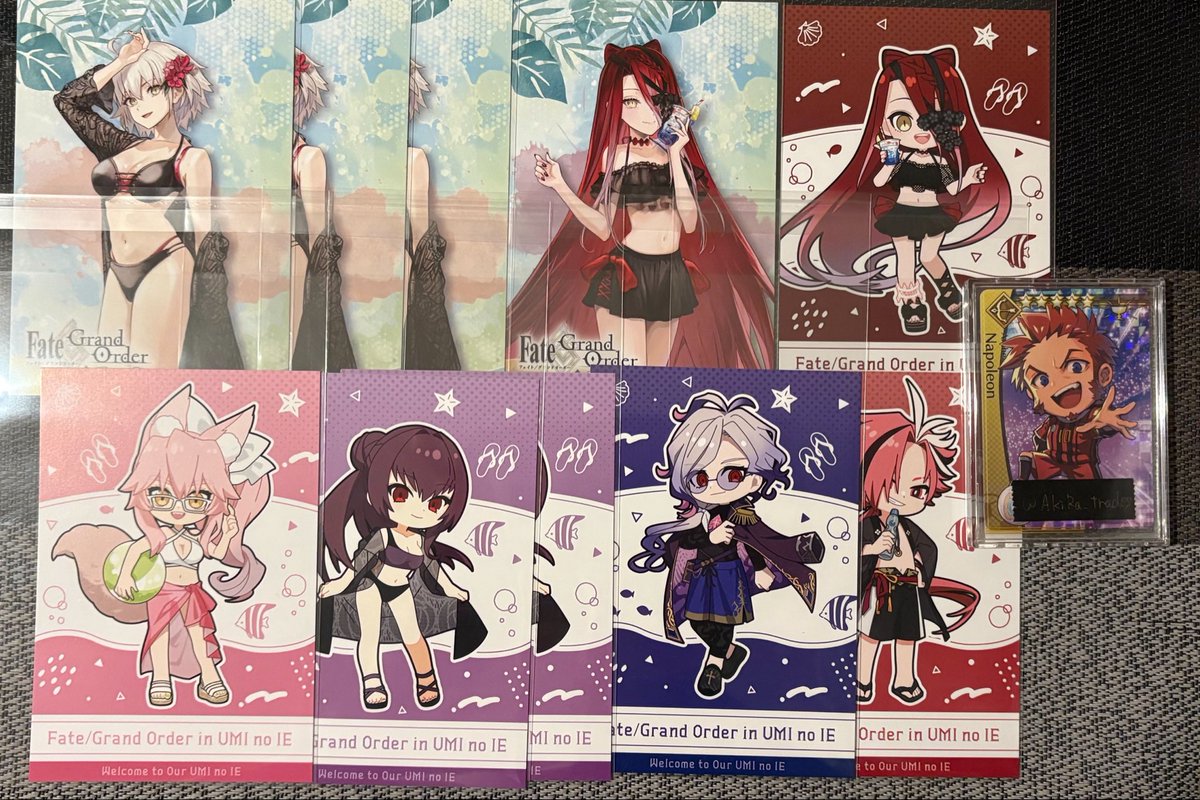 AkiRa_trades_'s tweet photo. 【交換】FGO スイパラ 海の家 コラボ ポストカード コースター フォトカード 特典

譲）画像1-3

求）画像4

郵送でのお取引
詳細も画像4に記載しております

条件合えばお声掛けください🙇‍♂️ https://t.co/KGnYyk53ZR