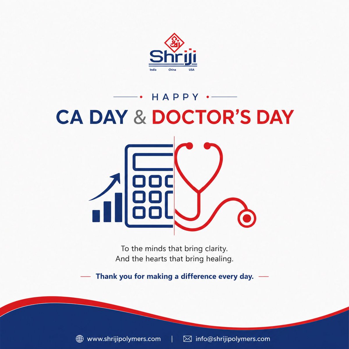 Shriji_Polymers's tweet photo. 📊🩺

To the minds that bring clarity.
To the hearts that bring healing.

Today, we celebrate the dedication, expertise, and commitment of Chartered Accountants and Doctors who help build a stronger and healthier world.

✨ Thank you for making a difference every day. https://t.co/CzZf0rvL1N