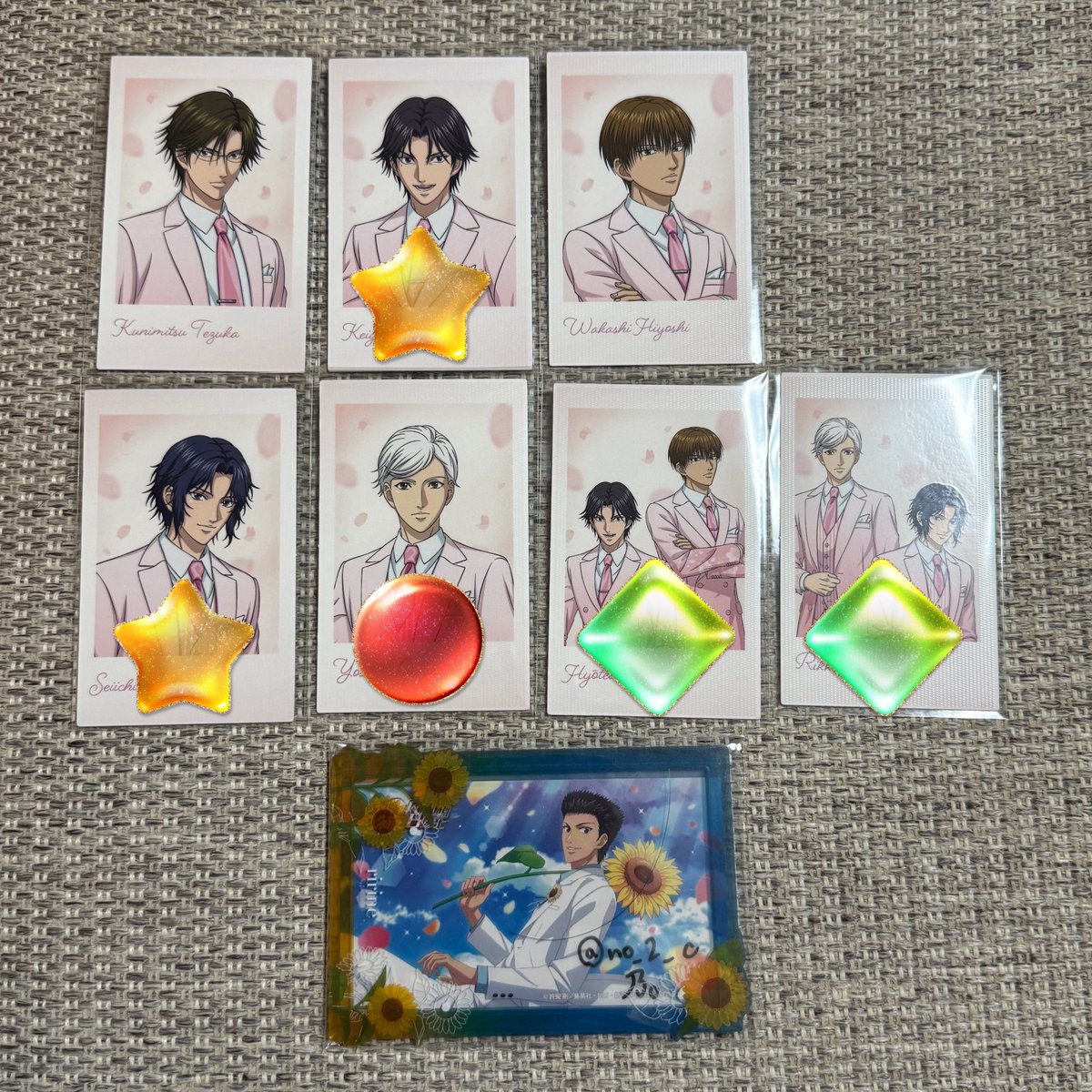 no_2_c's tweet photo. 【交換/譲渡】新テニスの王子様 新テニ テニプリ AJ 中外 ポラショットコレクション ポラショット ポラショ SAKURA Style ver.

譲→手塚/★跡部/日吉/★幸村/●玉川/◆跡部&amp;日吉/◆幸村&amp;玉川

求→同種/缶バッジ海堂(各1)or定価(+送料)

続 https://t.co/QlmnGwELg4