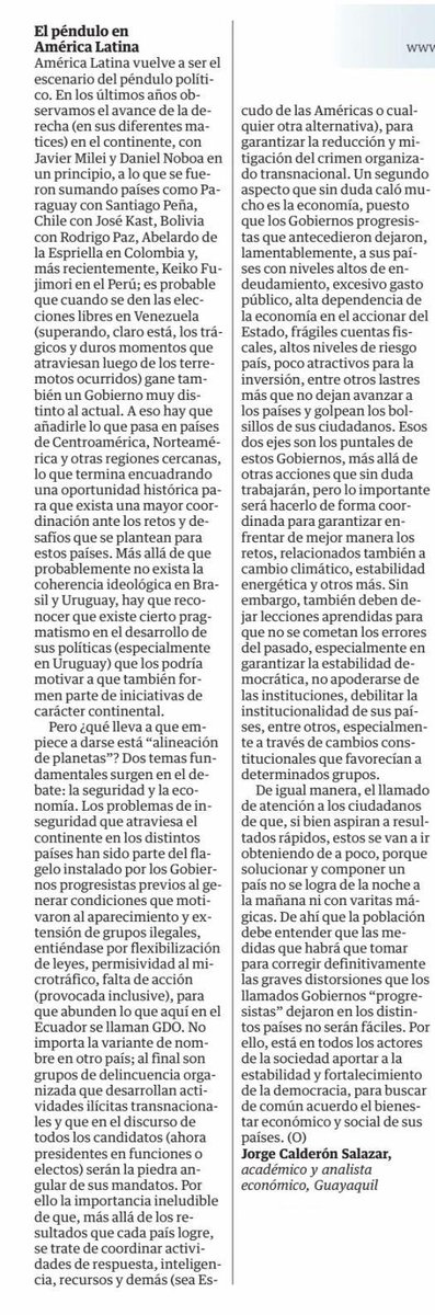 jorgecalderon2's tweet photo. HOY en Diario @eluniversocom #AnálisisEconómico #AnálisisPolítico #LATAM https://t.co/f38js1Rc96
