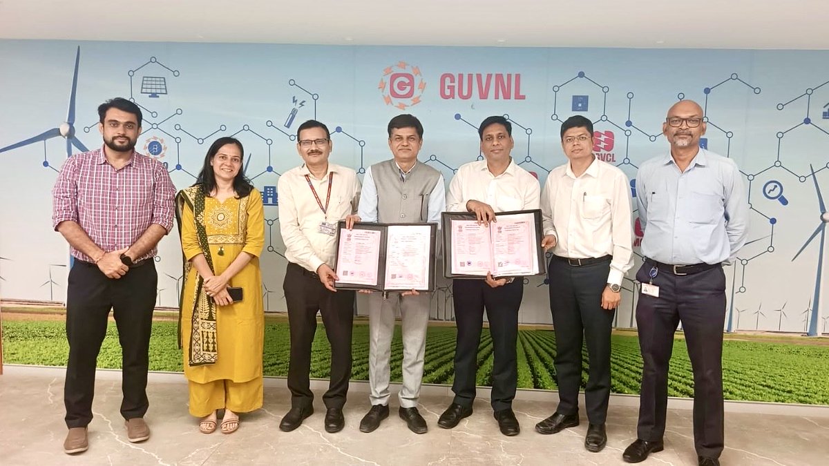 GuvnlOfficial's tweet photo. GUVNL is pleased to announce the signing of long-term Power Purchase Agreements (PPAs) with SJVN Ltd. and NHPC Ltd. for procurement of clean hydro power from five major hydro electric projects across India. https://t.co/NCkDMMMNFI