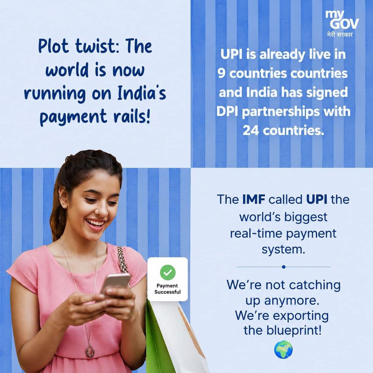 ShuklaVisashwar's tweet photo. #11YearsOfDigitalIndia
PoV: The world is now running on India's payment rails! 
via NaMo App https://t.co/lSwBfnNcly