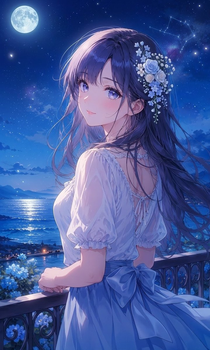 Runa_AI_Art's tweet photo. 「終わらないで」 

そう願うほど、 夜空は綺麗だった

＃イラスト　＃AI https://t.co/IgDt25SZoS