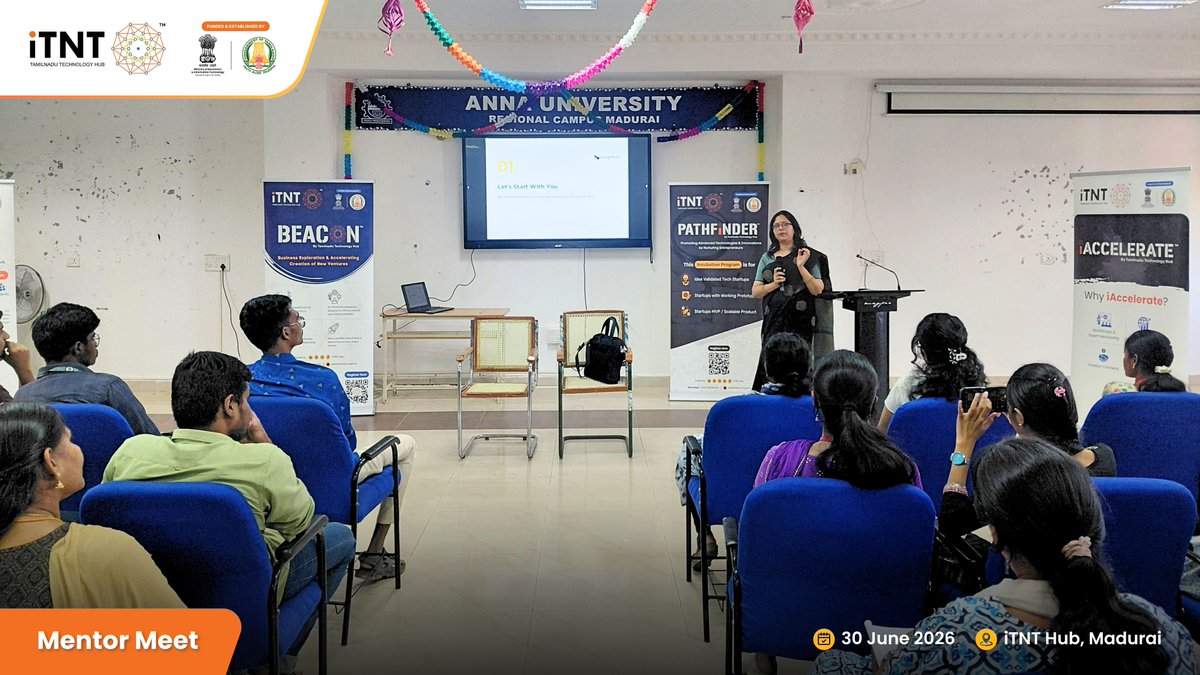 itntHub's tweet photo. 𝗠𝗲𝗻𝘁𝗼𝗿 𝗠𝗲𝗲𝘁 @📍𝗠𝗮𝗱𝘂𝗿𝗮𝗶
𝗕𝘂𝗶𝗹𝗱 𝗬𝗼𝘂𝗿 𝗕𝘂𝘀𝗶𝗻𝗲𝘀𝘀 𝘁𝗵𝗲 𝗥𝗶𝗴𝗵𝘁 𝗪𝗮𝘆

iTNT Hub successfully conducted a Mentor Meet at the iTNT Regional Hub, Madurai.

The interactive session was led by Ms. Priya Darisini S., Chartered Accountant, Ploughback Technologies Private Limited. The session equipped researchers, students, innovators, startup founders, and MSMEs with practical guidance on establishing and managing businesses with a strong legal and regulatory foundation.

Participants gained valuable insights into selecting the most suitable business structure, including Private Limited, LLP, and OPC, along with understanding the essential registrations and statutory approvals required for startups. The session also covered GST, ROC filings, taxation, and compliance fundamentals, while highlighting common regulatory pitfalls and best practices to help businesses build a strong foundation and ensure long-term compliance.

#MentorMeet #BusinessCompliance #InnovateInTN #BuildTheFuture #Entrepreneurship #StartupFounders #Innovation #iTNTHub #Madurai