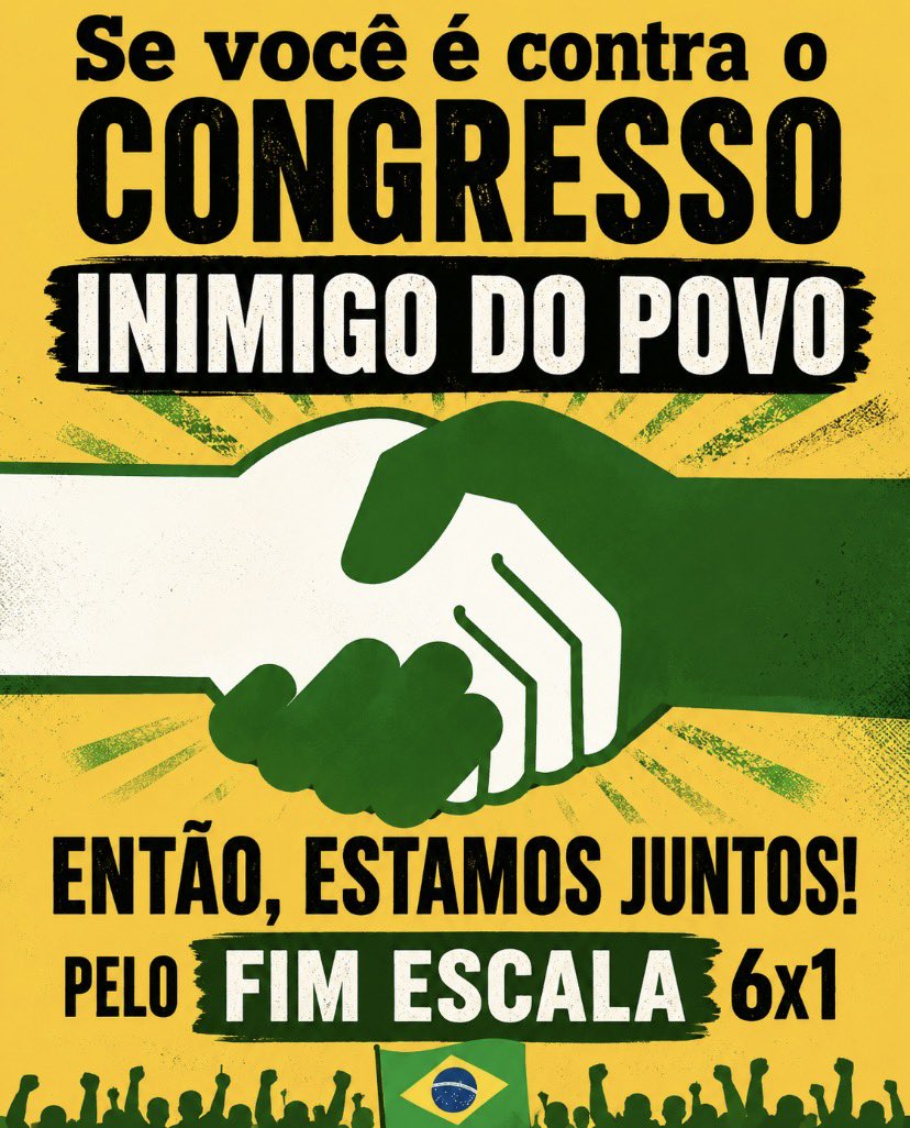 _dilmadebochada's tweet photo. PELO FIM DA ESCALA 6x1 https://t.co/9HvB80REwO