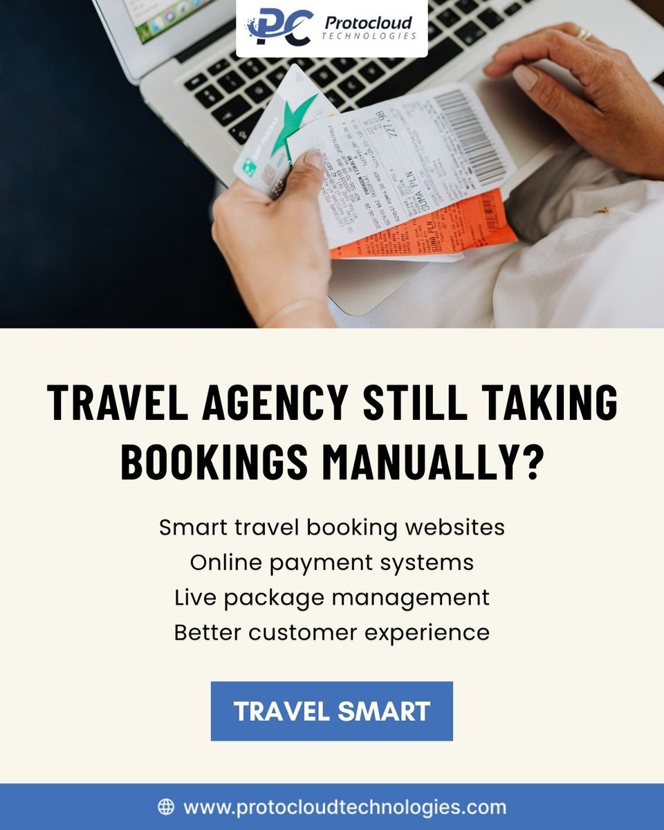 protocloud_tech's tweet photo. Every manual booking is a chance to lose a customer.
.
.
It's time to turn your travel agency into a booking machine.

Comment "TRAVEL"

#TravelAgency #TravelTech #BusinessAutomation #TravelBusiness #OnlineBooking #DigitalTransformation #TravelWebsite #GrowYourBusiness https://t.co/YhRdcKukAH