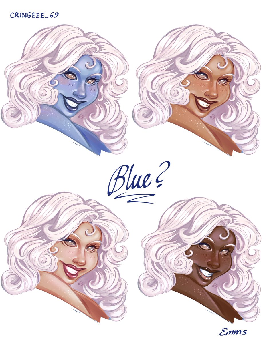 cringeee_69's tweet photo. Wondered what Blue would look like if she were human so I made some lazy swatches

#originalcharacter https://t.co/NAZ4M3Qro9