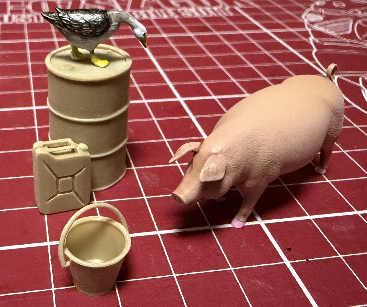 maicching831's tweet photo. 小物はドラム缶とバケツとジェリカンを1つずつ作ってみる🛢️🪣

#プラモデル
#TAMIYA動物セット
#TAMIYAジェリカンセット
#ちっさいもんプラモコンペ3
#ちっさいプラコン3 https://t.co/5ZvfhVvwsv
