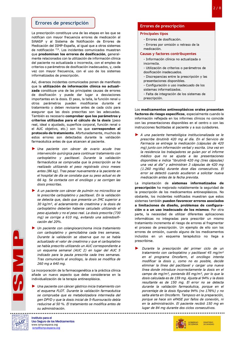 sefh_'s tweet photo. 🆕Nuevo Boletín @ISMP_Espana 🛡️💉Prevención de errores en terapia antineoplásica

⚠️💉Análisis de incidentes reales notificados en España, sus causas y factores contribuyentes (humanos, organizativos y tecnológicos) y mejores prácticas seguras

🛡️💉Incluye además un completo bloque de recomendaciones para centros sanitarios y profesionales, con estrategias clave para reforzar la seguridad en todo el proceso de uso

Accede al boletín: https://t.co/33ON9JlUyX