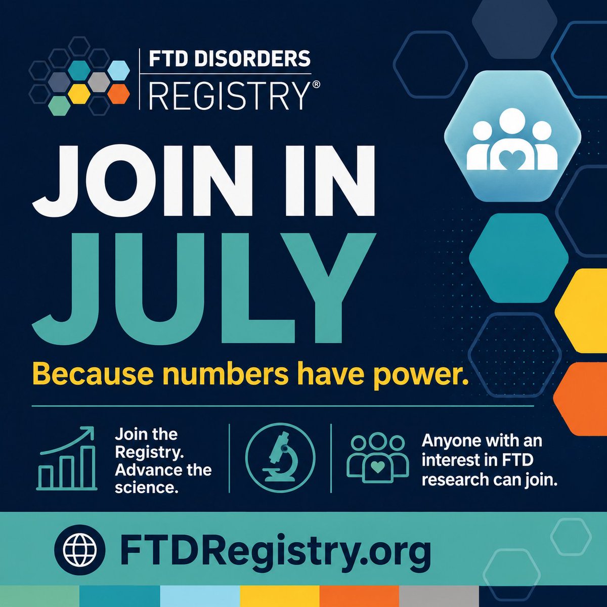 EndFTDregistry's tweet photo. FTD research needs a strong, research-ready community.
Everyone is eligible to join the FTD Disorders Registry.
Join in July and help advance the science: https://t.co/0xTUY8Q2tU
#FTDResearch #FTD #JoininJuly #ResearchReady https://t.co/DtBfLyvLoE