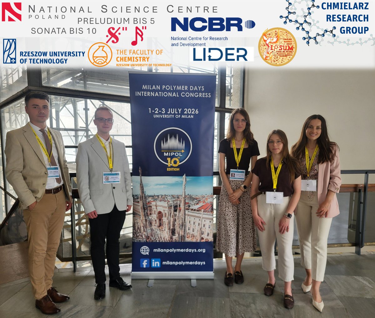 Chmielarz_Group's tweet photo. Great to attend #MIPOL2026 with Prof. @Pawel_Chmielarz who is serving as a scientific committee member🚀
It is an excellent opportunity to share our latest research and exchange ideas❗️🧪
Thanks to #LIDER14 @NCBR_pl and #SONATABIS10 &amp; #PRELUDIUMBIS5 @NCN_PL for💸support❗️ https://t.co/JmehG7DxuD
