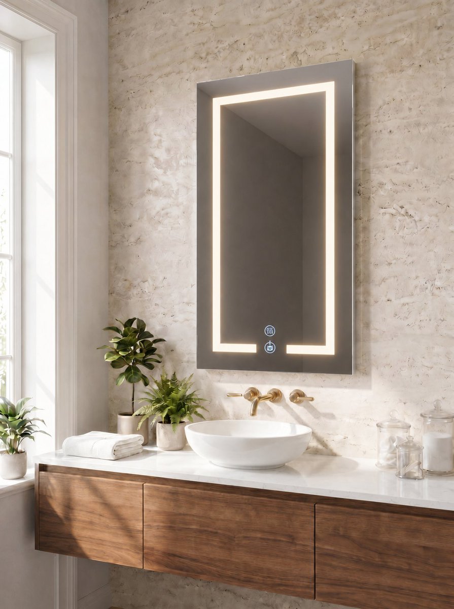 SofiaCabinets's tweet photo. The perfect upgrade for a brighter #bathroom. Shown is our popular #Valentina Collection of integrated #LED medicine #cabinets in a #frameless single door. Cabinet features upgrade sensi-touch buttons package shown featuring on/off with integrated #dimmer and #defogger. https://t.co/9lOKYtinTu