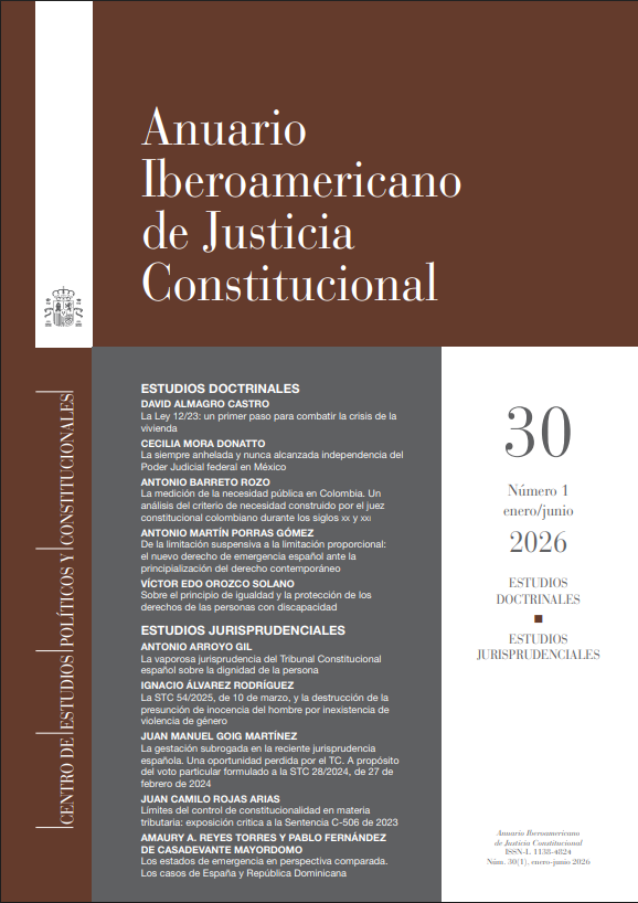 cepcgob's tweet photo. Disponible un nuevo número (30-1) del #AnuarioIberoamericanodeJusticiaConstitucional @anuario_de 
Con trabajos entre otros de @amauryreyes 
https://t.co/XFJVVjIYj6
Acceso gratuito en pdf, html y xls (1/2) https://t.co/80pAHC19Rp