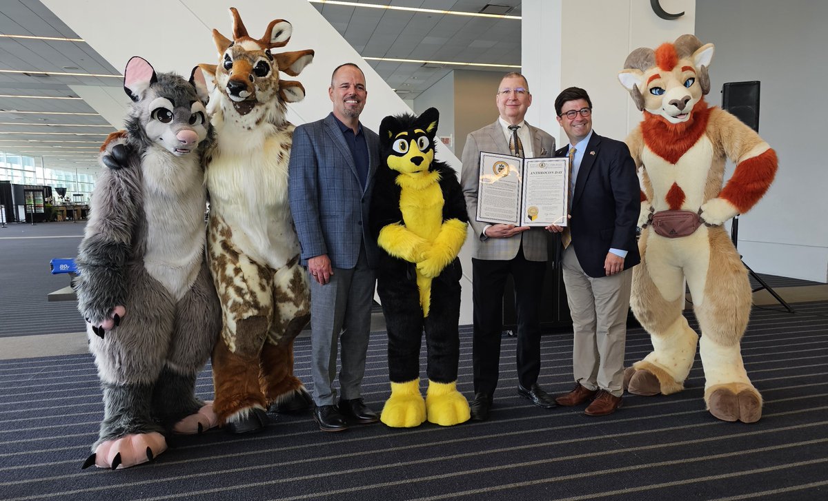 anthrocon's tweet photo. Today, July 1st 2026, has officially been designated as "Anthrocon Day" by the Mayor of Pittsburgh! We are deeply grateful for our partnership with the City of Pittsburgh, Allegheny County, and the numerous partners that helped make this happen for the past 20 years 💛🖤 #LovePGH https://t.co/1ojZvMAXoz
