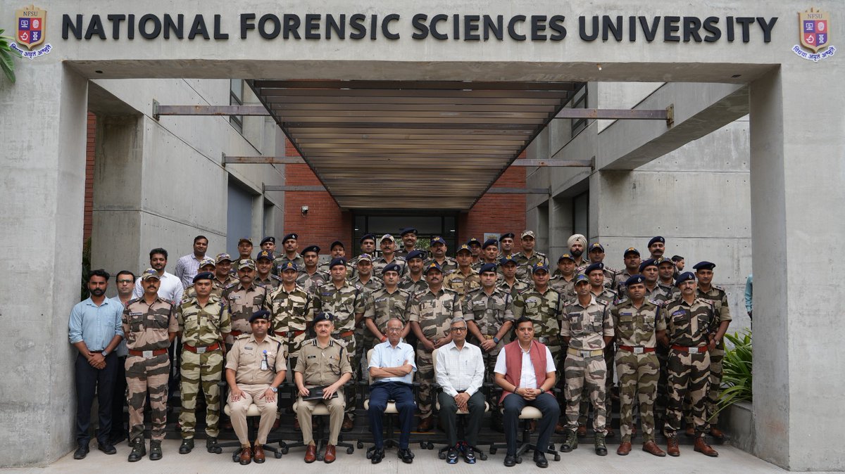 NFSU_Official's tweet photo. 12‑week Cyber Commando Training commenced at NFSU‑Gandhinagar on 28 June'26. It was inaugurated by Padma Shri Awardee Dr. J.M. Vyas, V.C.-NFSU, with Shri Apoorv Pandey, DIG‑CISF. The programme is aimed at providing intensive training to build elite cyber warriors for digital age. https://t.co/nRxZogKR8M