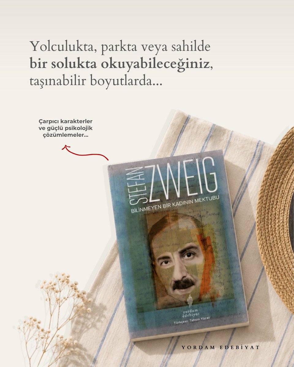 YordamEdebiyat's tweet photo. Yolculukta, parkta ya da sahilde... Yaz okumalarınıza Stefan Zweig'ı da ekleyin!
İnsan ruhunun derinliklerine inen anlatılarıyla dünya edebiyatının unutulmaz yazarlarından Stefan Zweig'ın öne çıkan yapıtları, özenli çevirileri ve özgün kapak tasarımlarıyla Temmuz ayı boyunca %50 indirimli.
Kampanyadan yararlanmak için:
https://t.co/OJWY3zoUfK