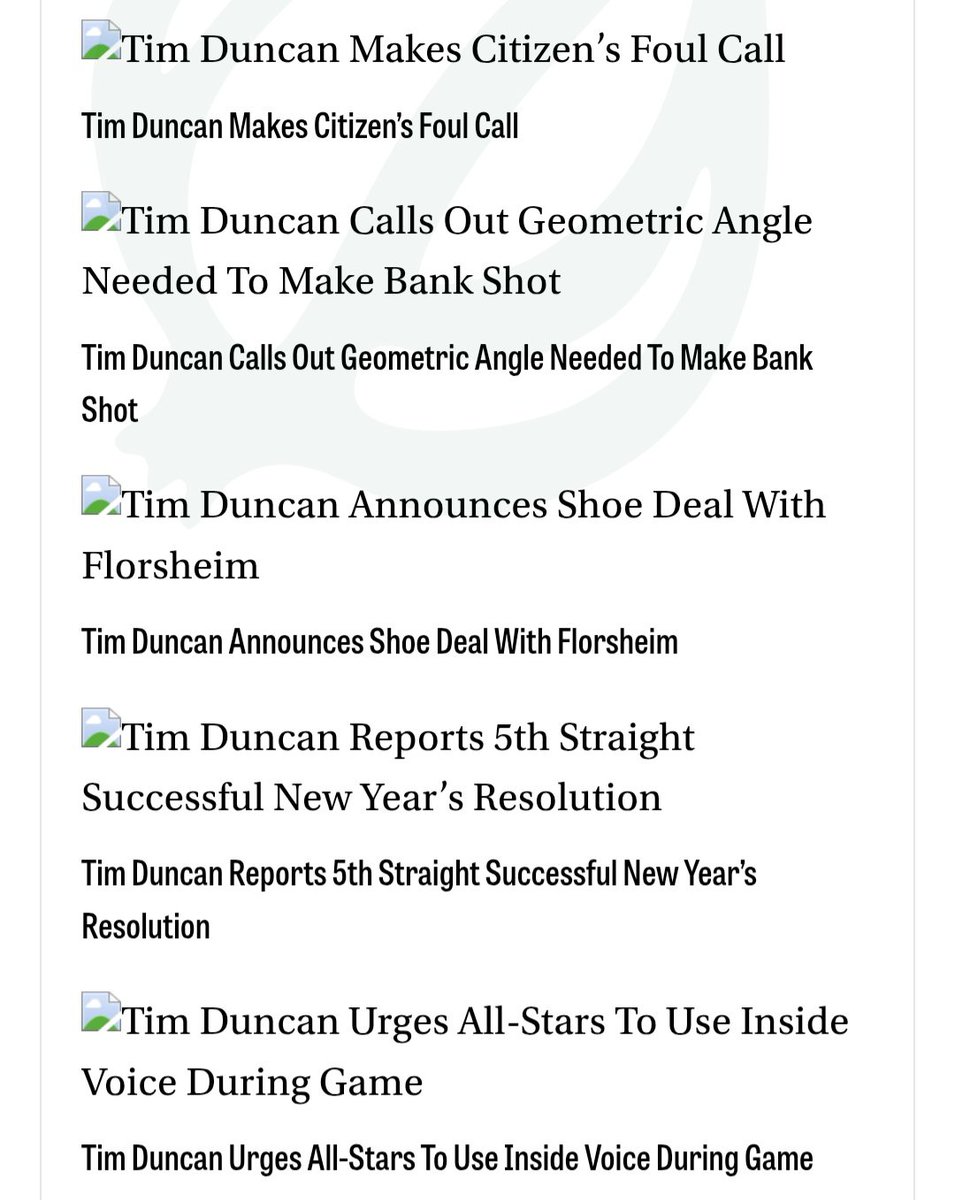 Multiplemanfan's tweet photo. @Undue_Risk I wish they'd put their Tim Duncan articles back online because some of them were hilarious https://t.co/gKCjDpxWMH