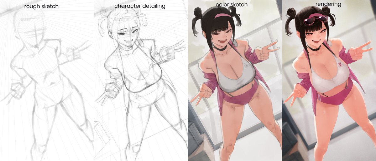 CubeRust's tweet photo. rough sketch to final render https://t.co/yTI9Moxk5K